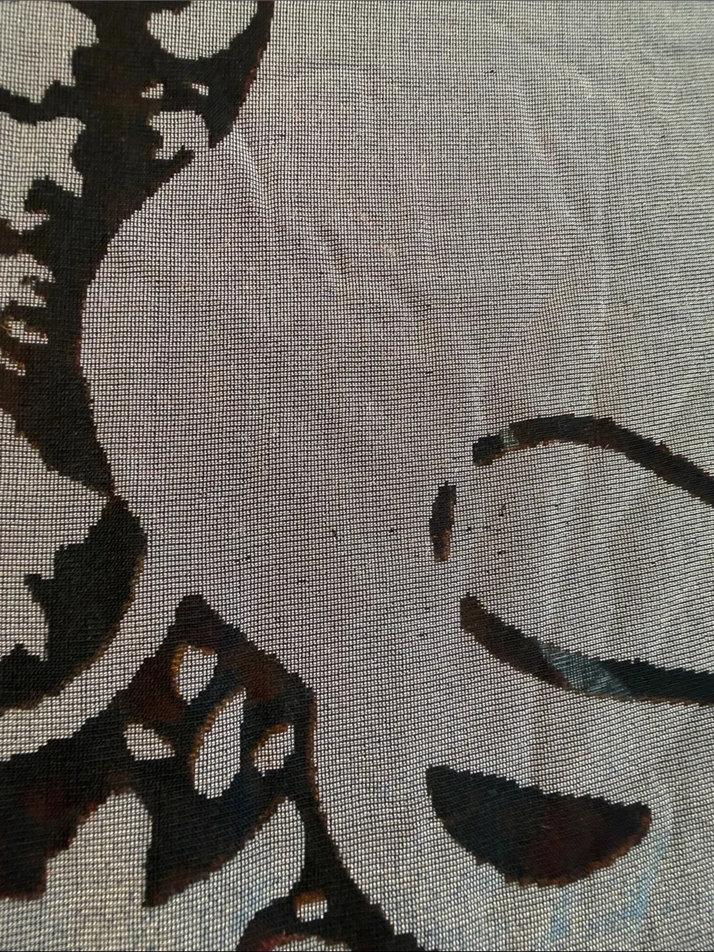 Vintage Devoré Silk Velvet Paisley Scarf – Rich Autumn Tones